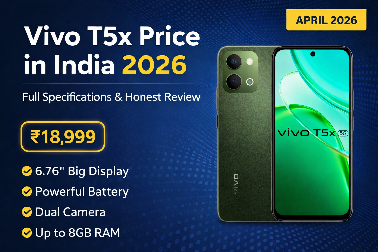 Vivo T5x Price in India 2026, Full Specifications &  Review