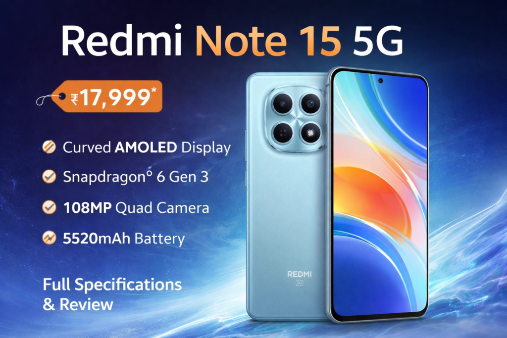 Redmi Note 15 5G Price in India – Price, Specifications & Full Review (2026)