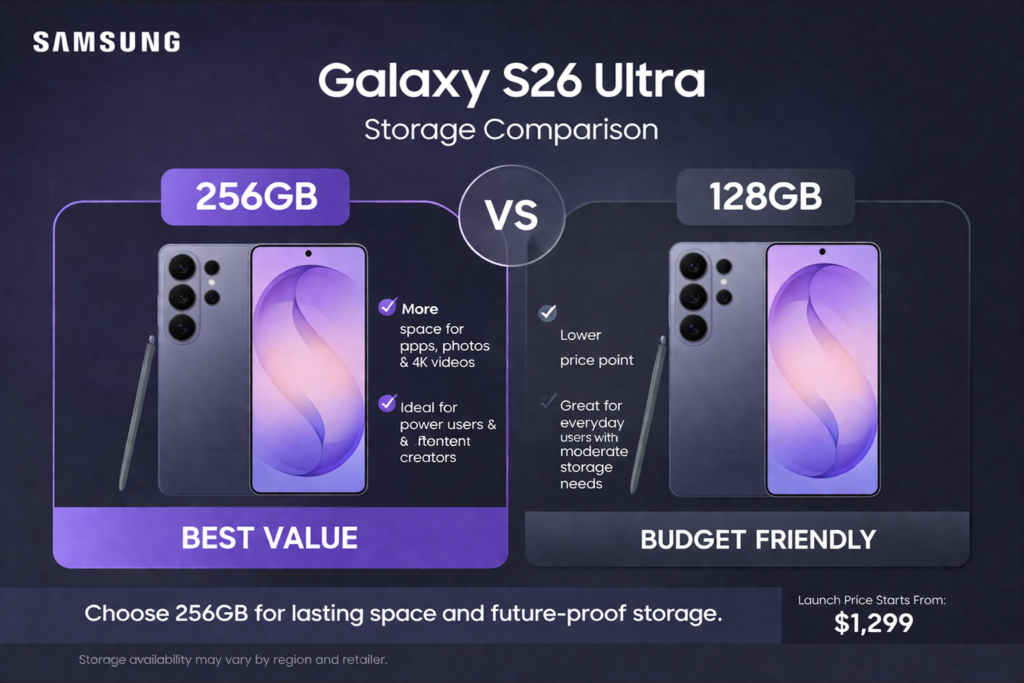 Galaxy S26: 256GB vs 128GB