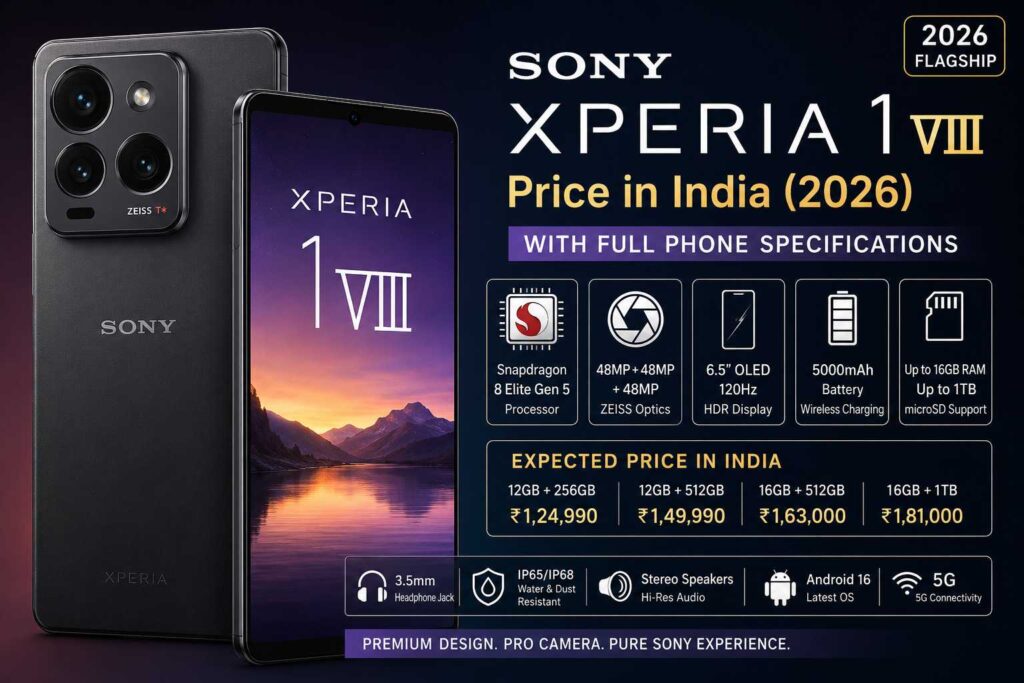 Sony Xperia 1 VIII Price in India (2026) with Full Phone Specifications: Complete Review & Buying Guide